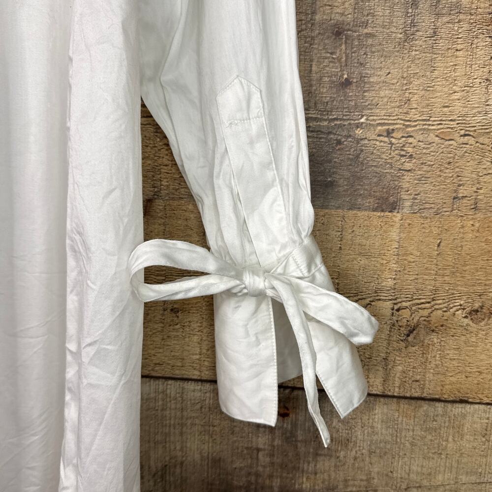 Soft Surroundings Solid White Long Sleeve Button … - image 8